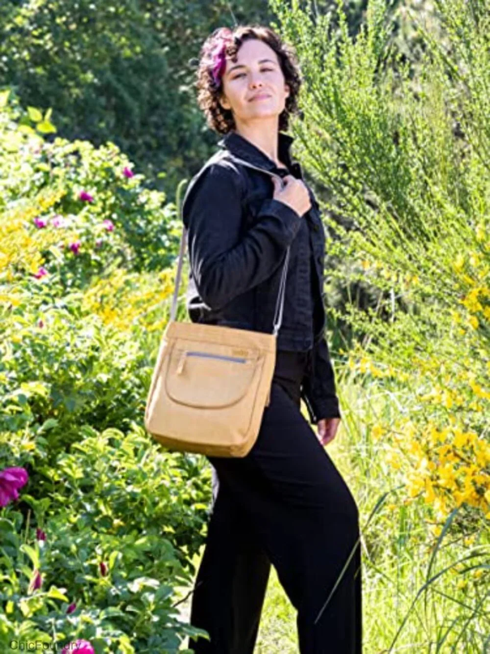 Eco-Friendly RFID Blocking Travel Crossbody Bag with Multiple Pockets